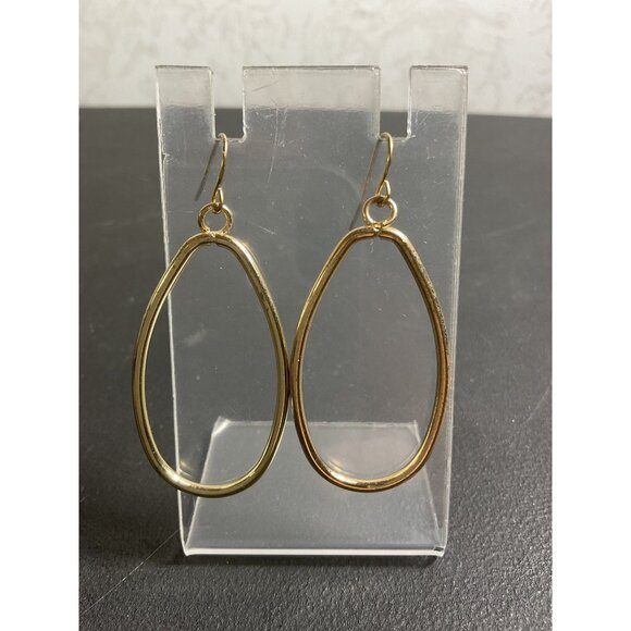 Gold Teardrop Hoop Earrings For Women - Picture 1 of 4